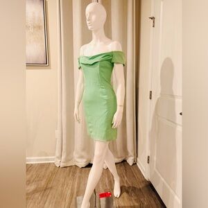 Nicole Miller Pastel Green Chiffon Dress